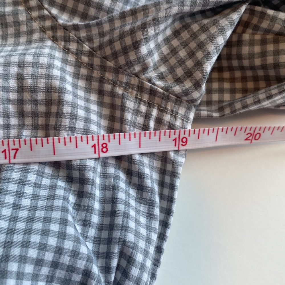 Theory Gray Gingham Button Down, Size Medium - image 8